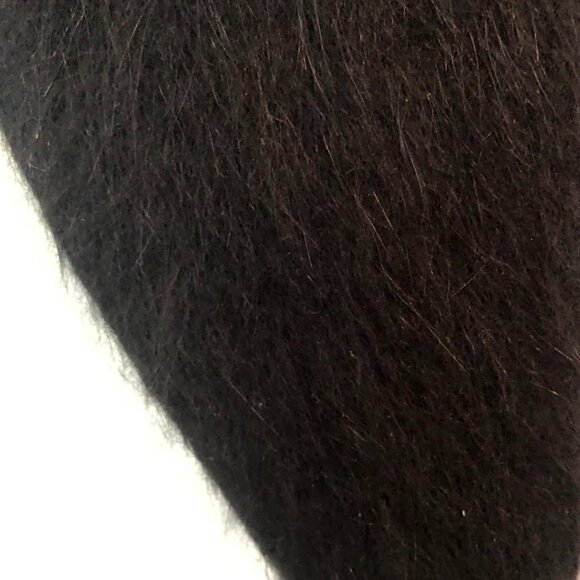 Black Rabbit Hair Fur Stole | Elegant Evening Wrap | Timeless Winter Accessory - Picture 3 of 5